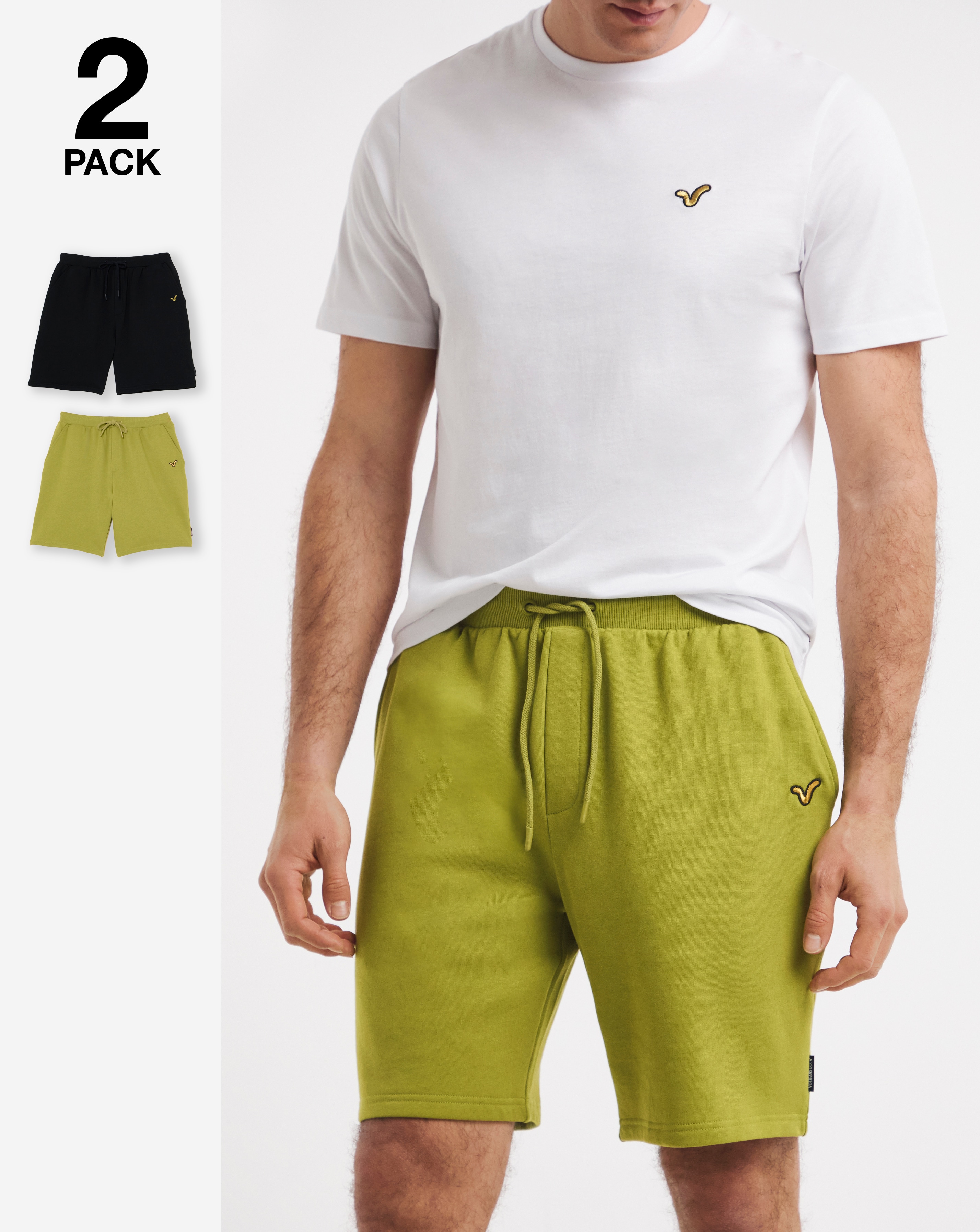 New In - Voi 2 Pack Fleece Jog Shorts
