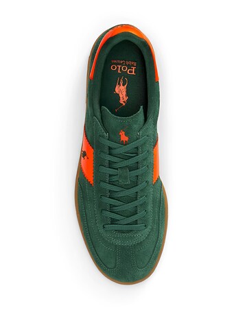 Polo Ralph Lauren Bedford Suede Trainers - Forest/Orange