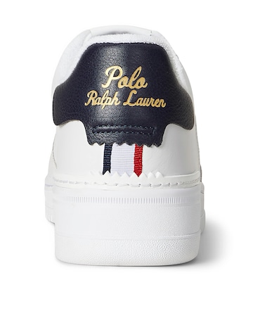 Polo Ralph Lauren Masters Court Rib Trainers - White/Navy/Red