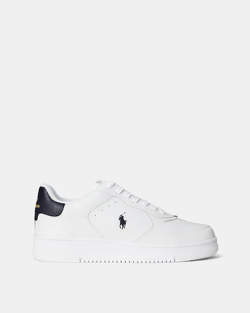 Polo Ralph Lauren Masters Court Rib Trainers - White/Navy/Red