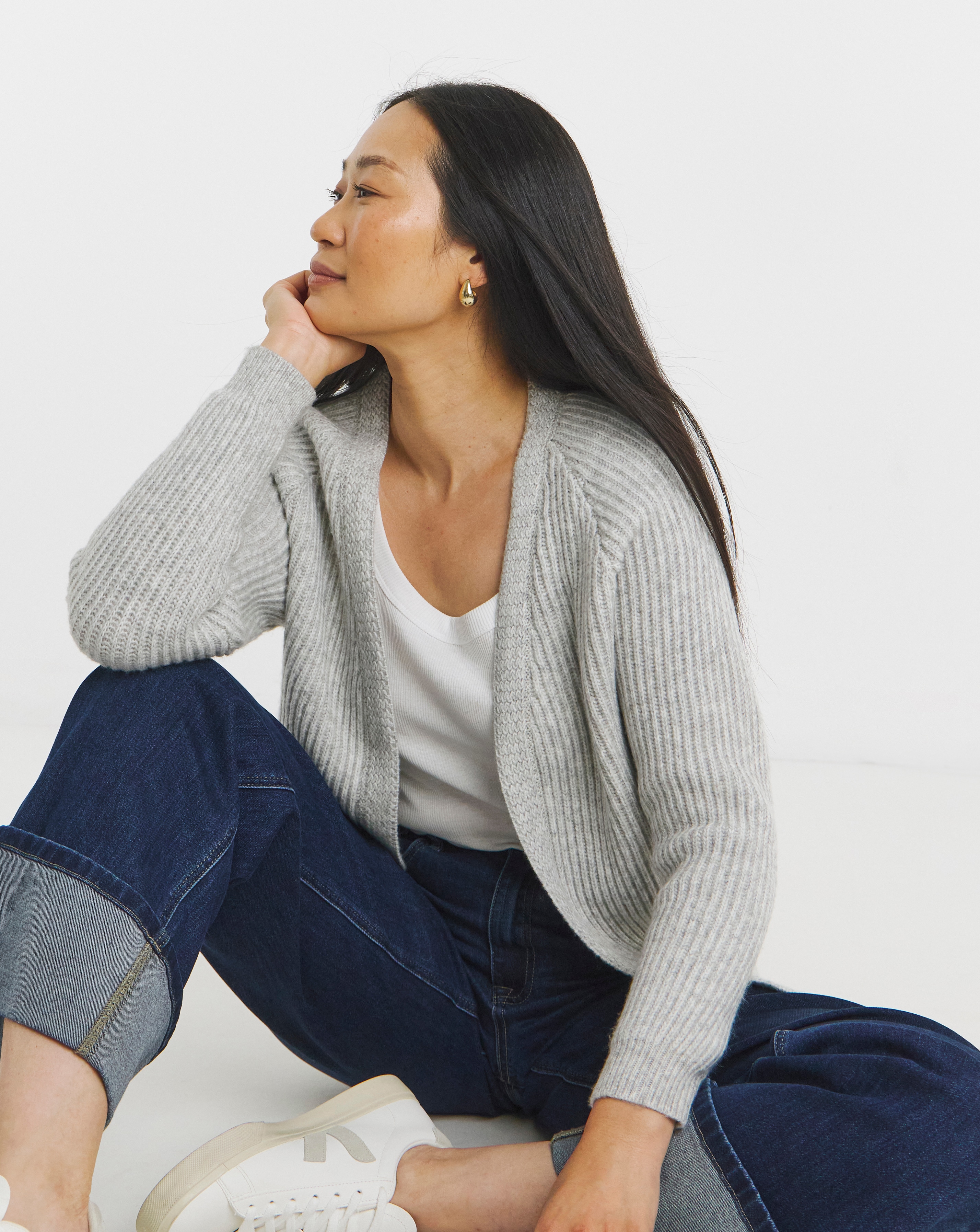 RIBBED ETE CARDIGAN