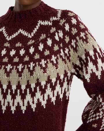 Berry Fairisle Jumper Dress