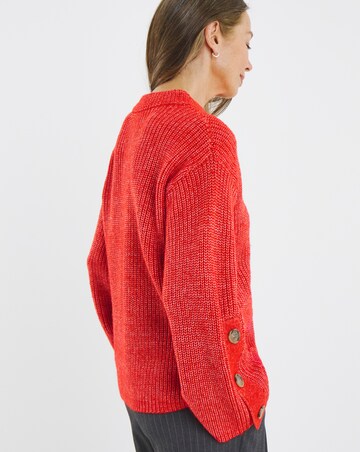 Paprika Button Sleeve Jumper