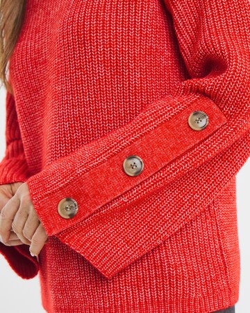 Paprika Button Sleeve Jumper