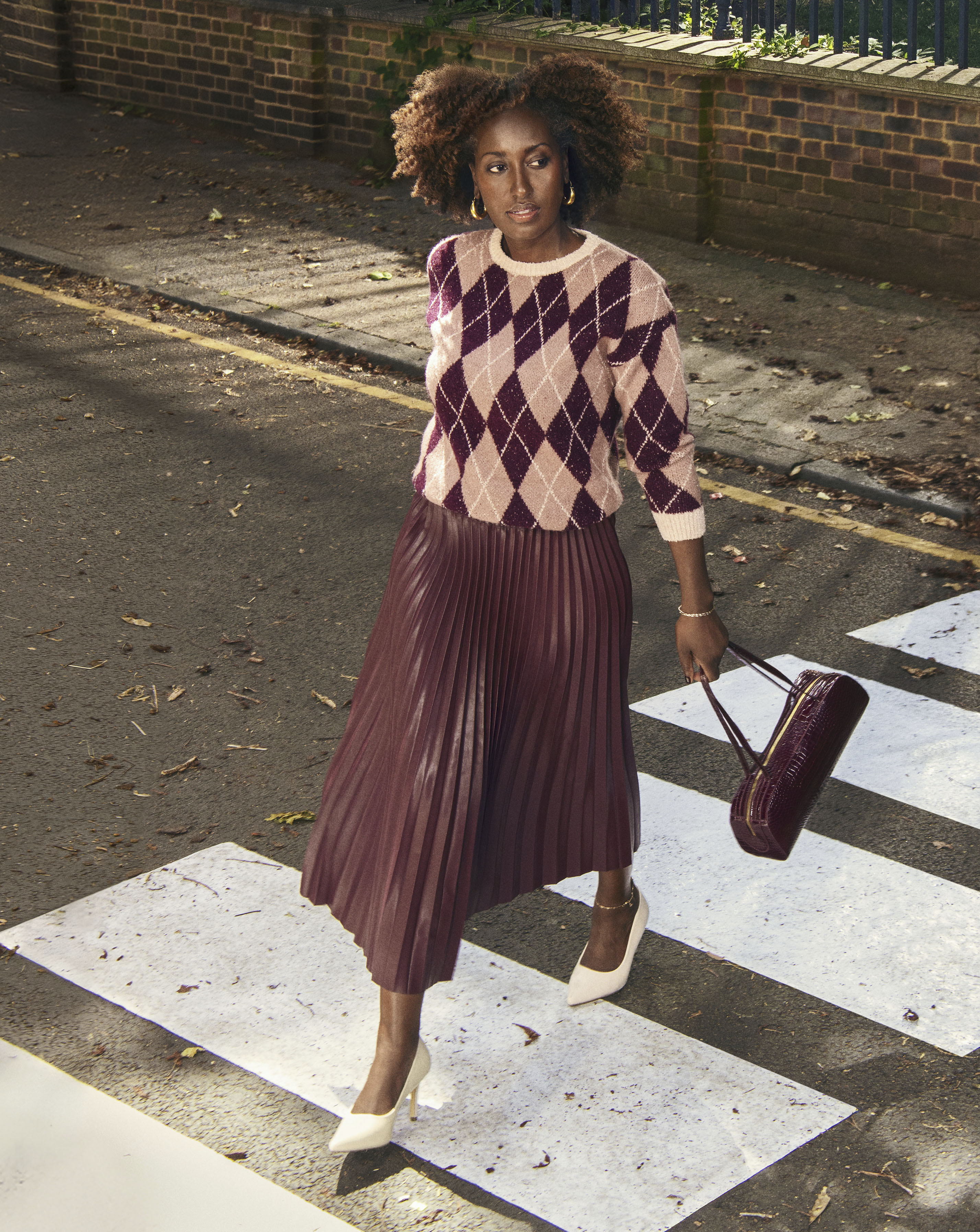 CREW NECK ARGYLE JUMPER