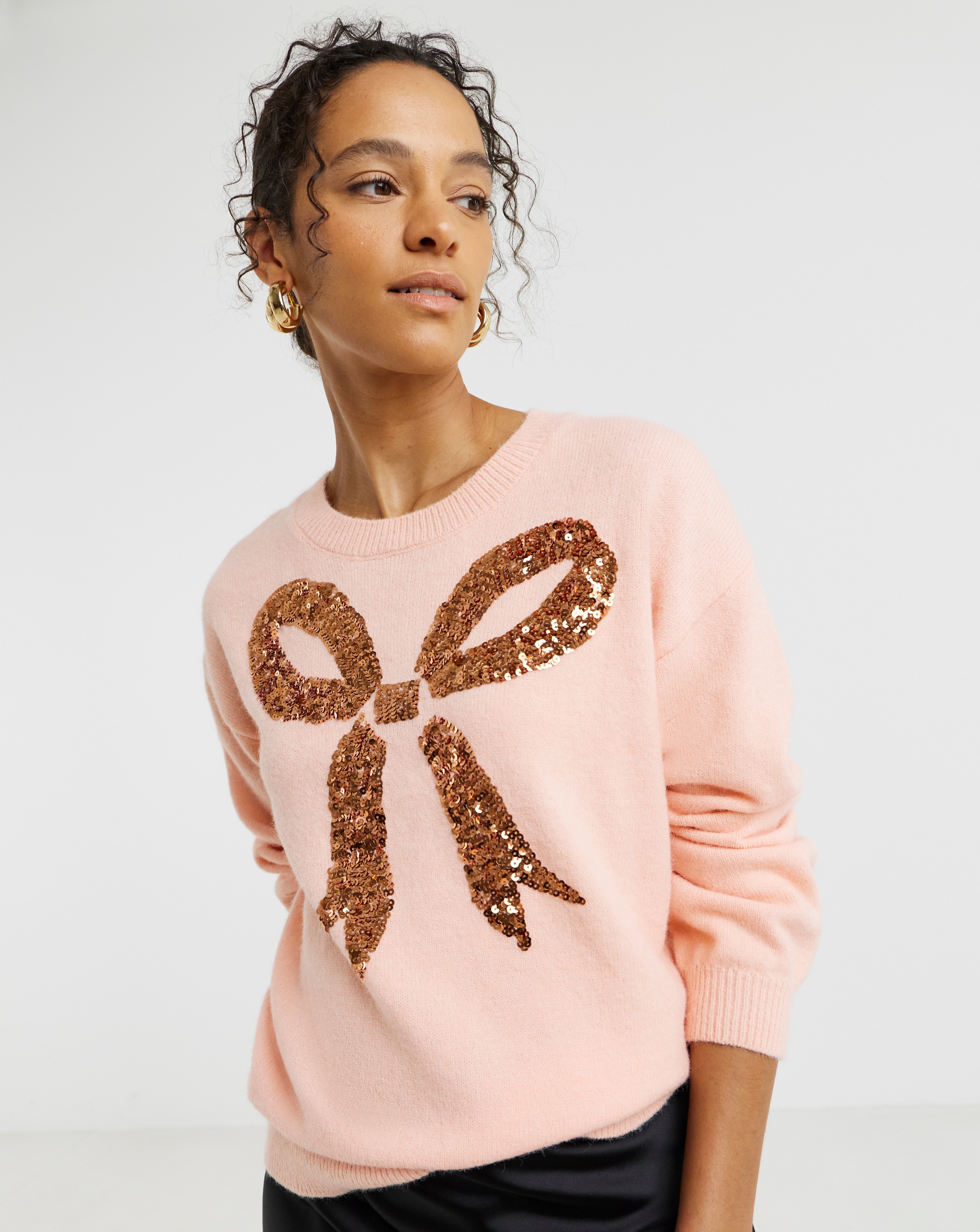 Sequin Bow Jumper