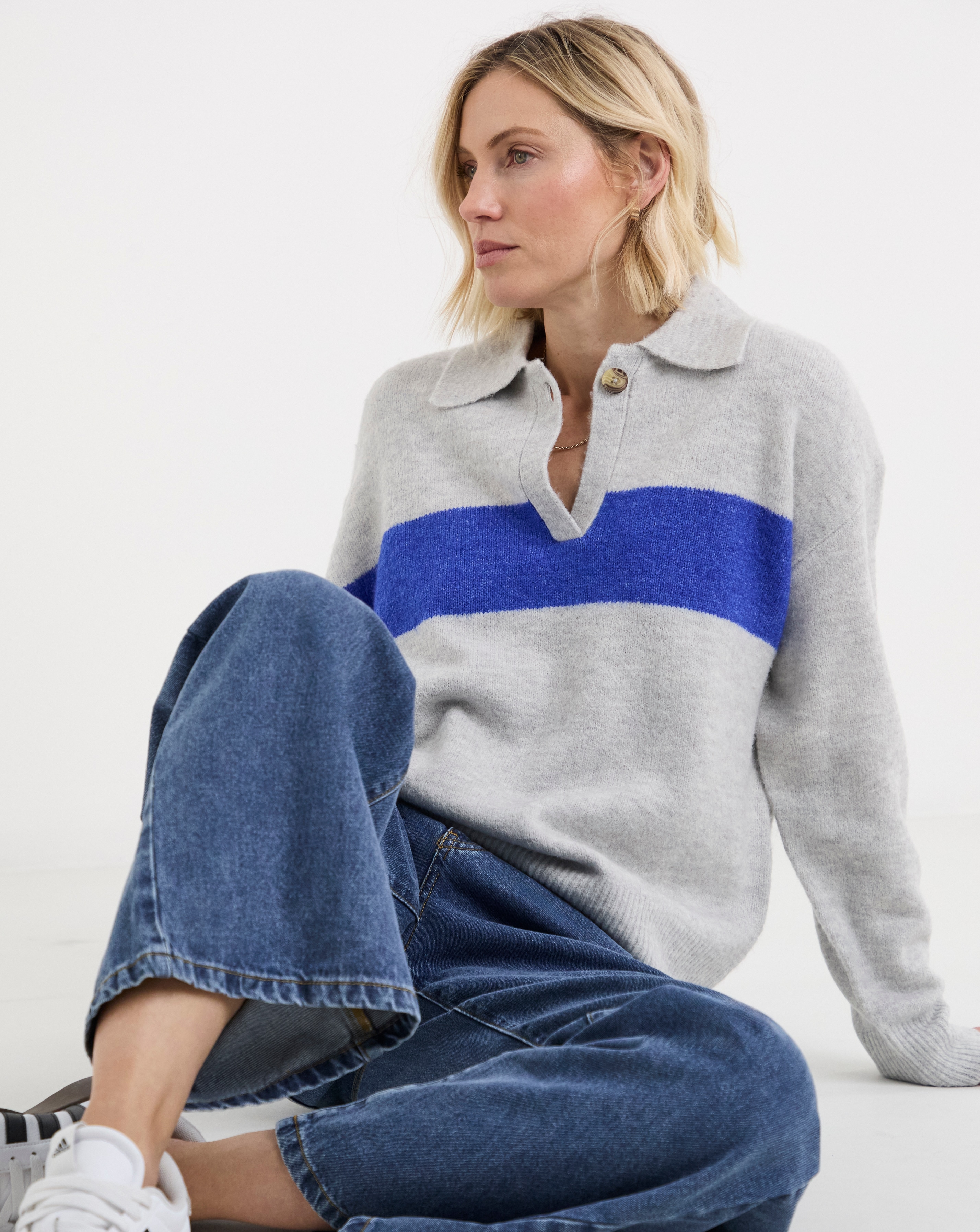 New In - Colourblock Knitted Rugby Jumper