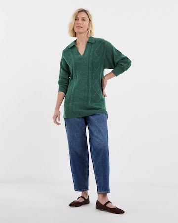 Green Longline Cable Jumper