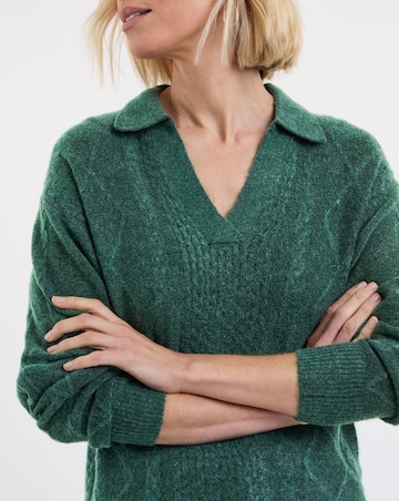 Green Longline Cable Jumper