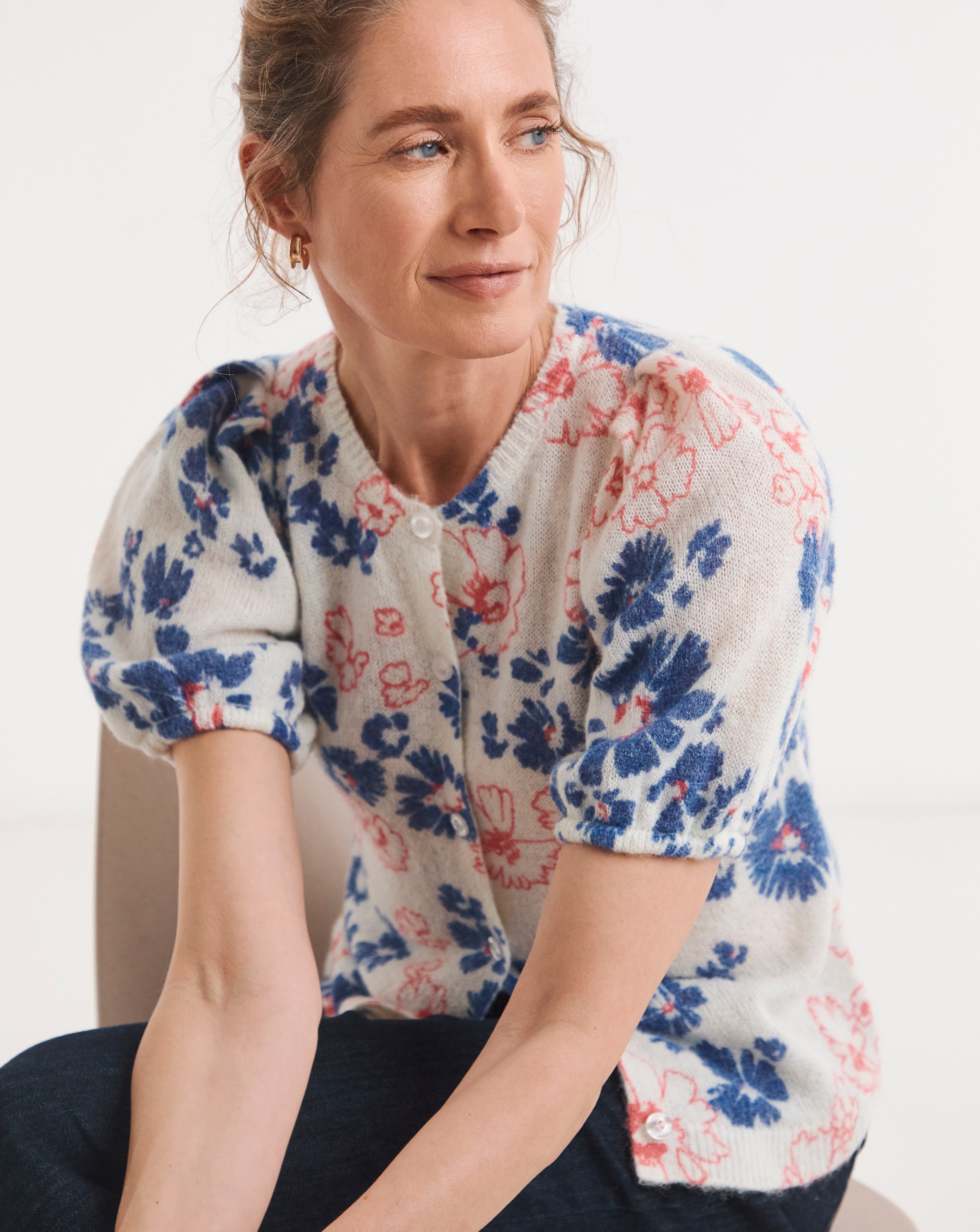 New In - Printed Short Sleeve Cardigan