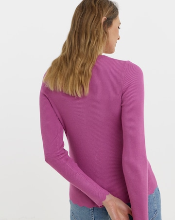 Scallop Hem Knitted Cardigan