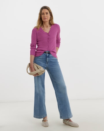 Scallop Hem Knitted Cardigan