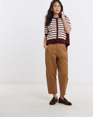 Textured Stripe Short Sleeve Cardigan