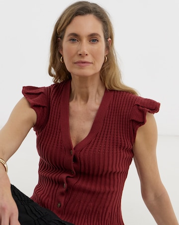 Knitted Frill Sleeve Vest