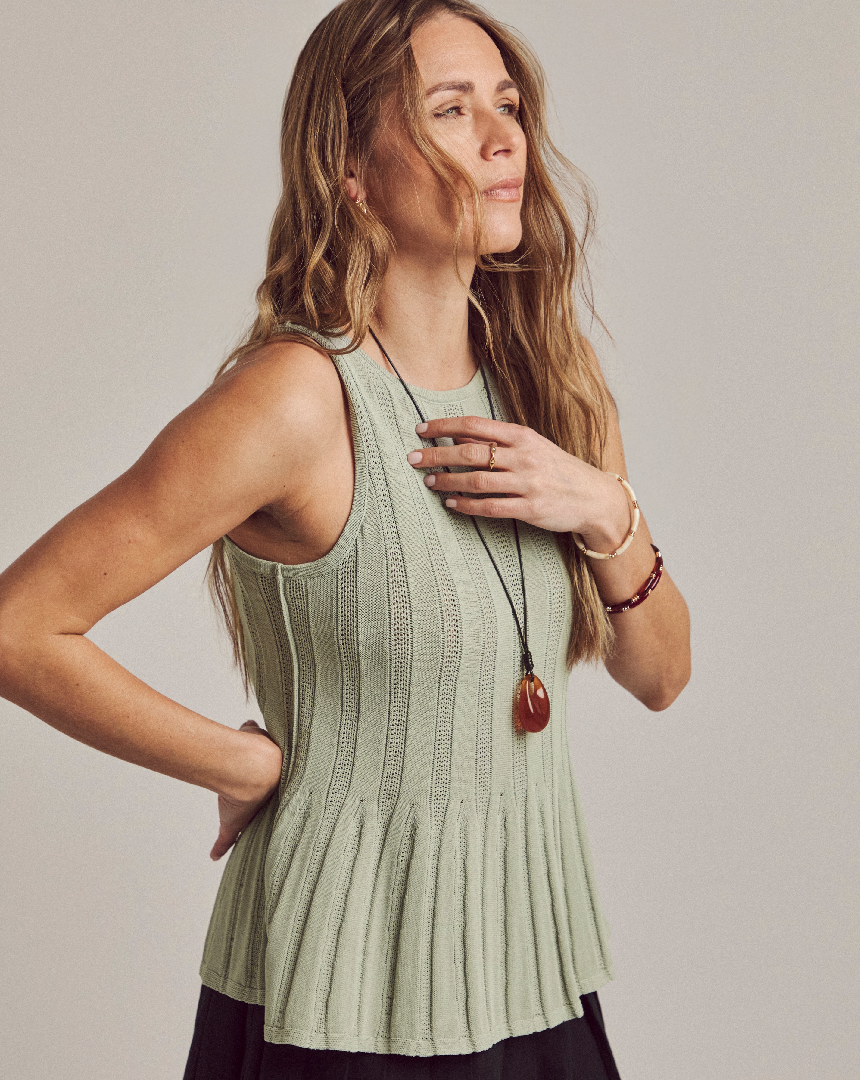 New In - Anthology Peplum Knitted Tank Top