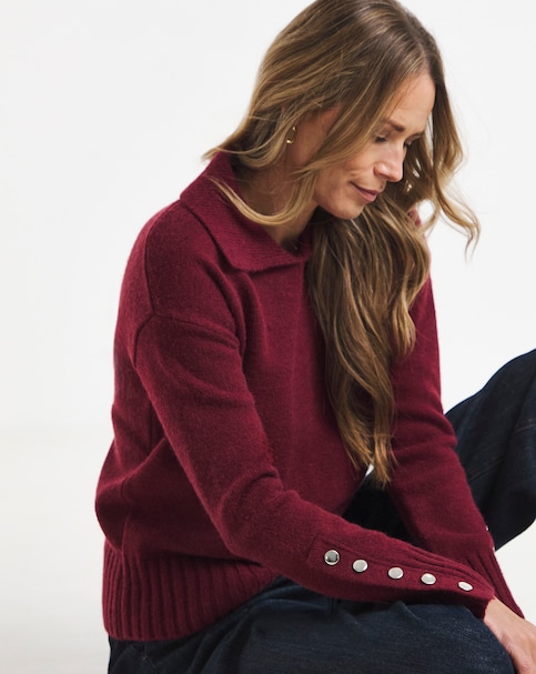 New In - Collared Jumper With Poppers