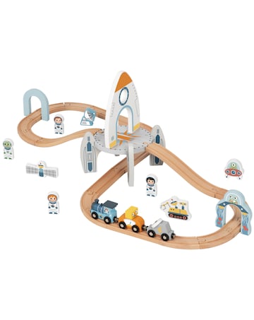Wooden Space Station Train Set