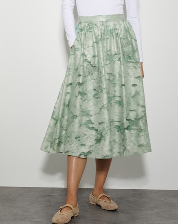 Monsoon Josie Floral Jacquard Midi Skirt