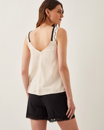 Monsoon Hope Leaf Embroidered Cami Top