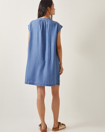 Monsoon Isolde Embroidered Chambray Mini Dress