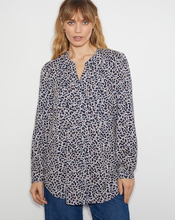 Monsoon Molly Abstract Print Pintuck Blouse