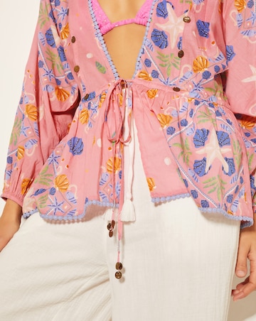Monsoon Mabel Shell Print Kaftan Top