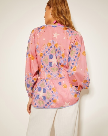 Monsoon Mabel Shell Print Kaftan Top