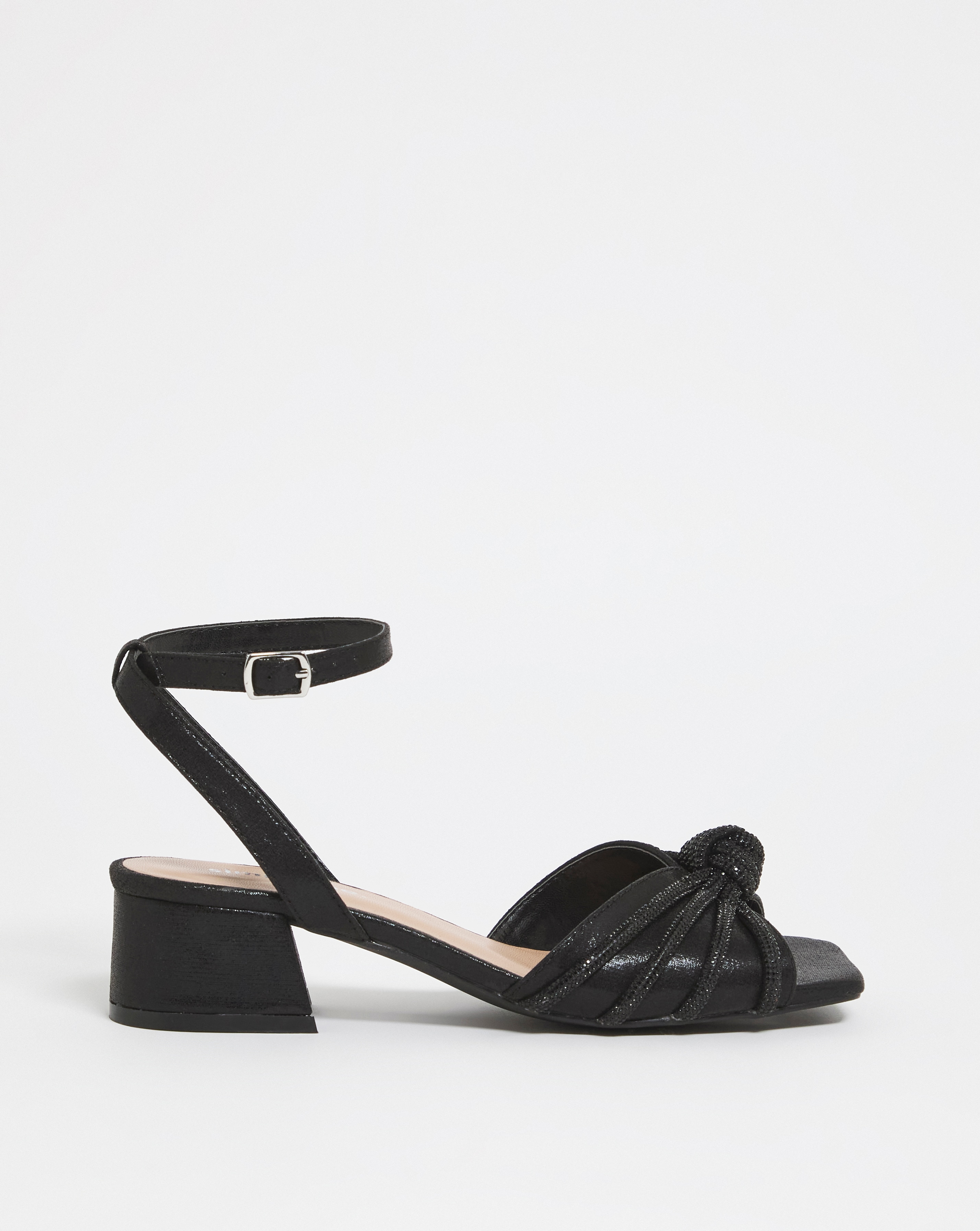 Diamante Low Heeled Sandals Ex Wide
