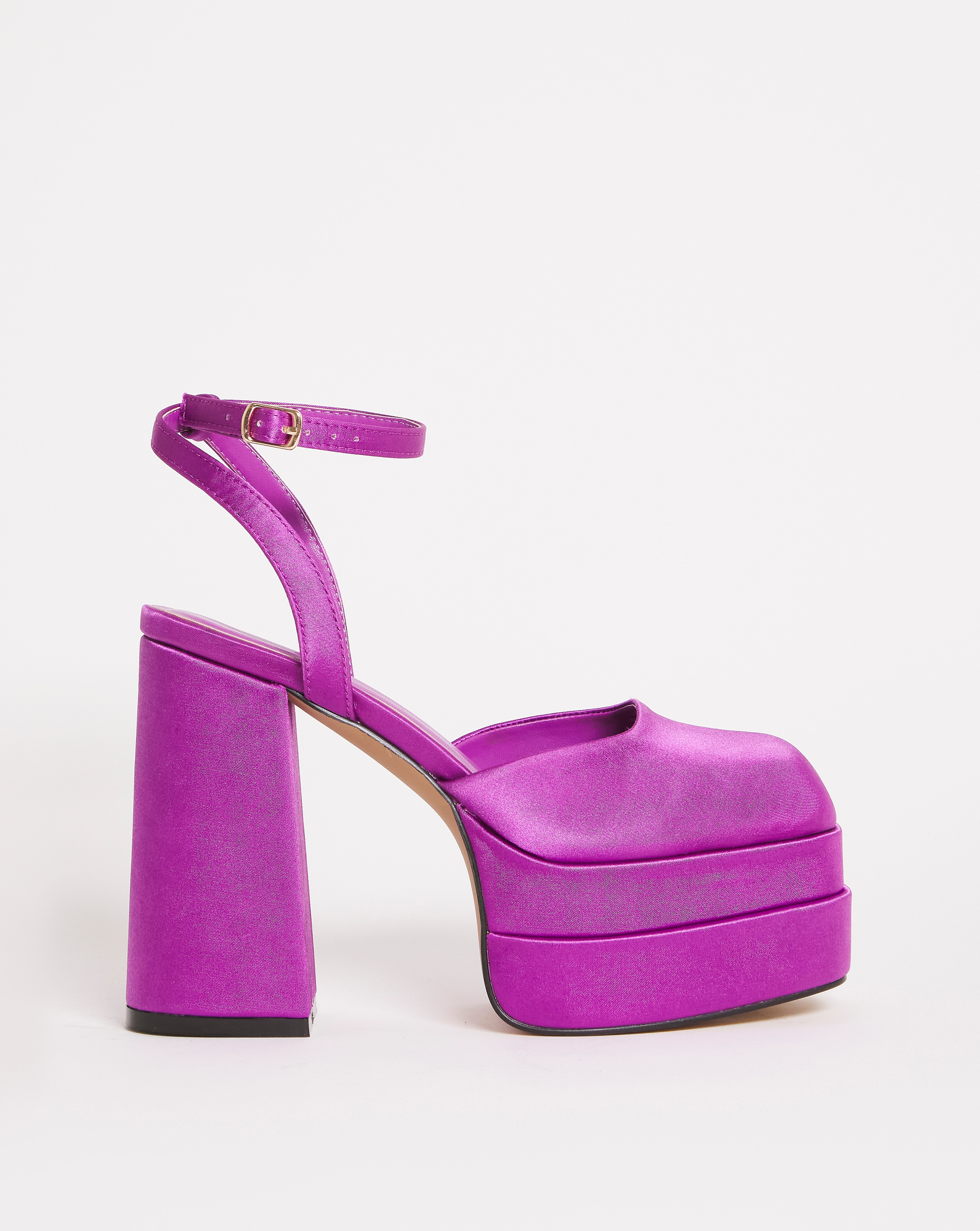 Square Toe Platform Heeled Shoes Ex Wide