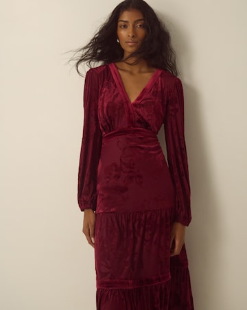 Monsoon Dolly Floral Devore Midi Dress