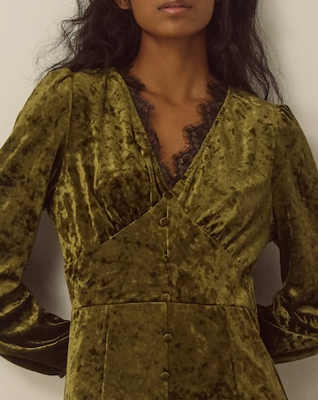 Monsoon Jessi V-Neck Velvet Midi Dress