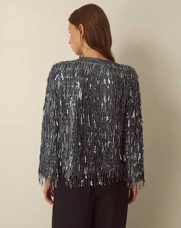 Monsoon Sabia Velvet Bow Sequin Jacket