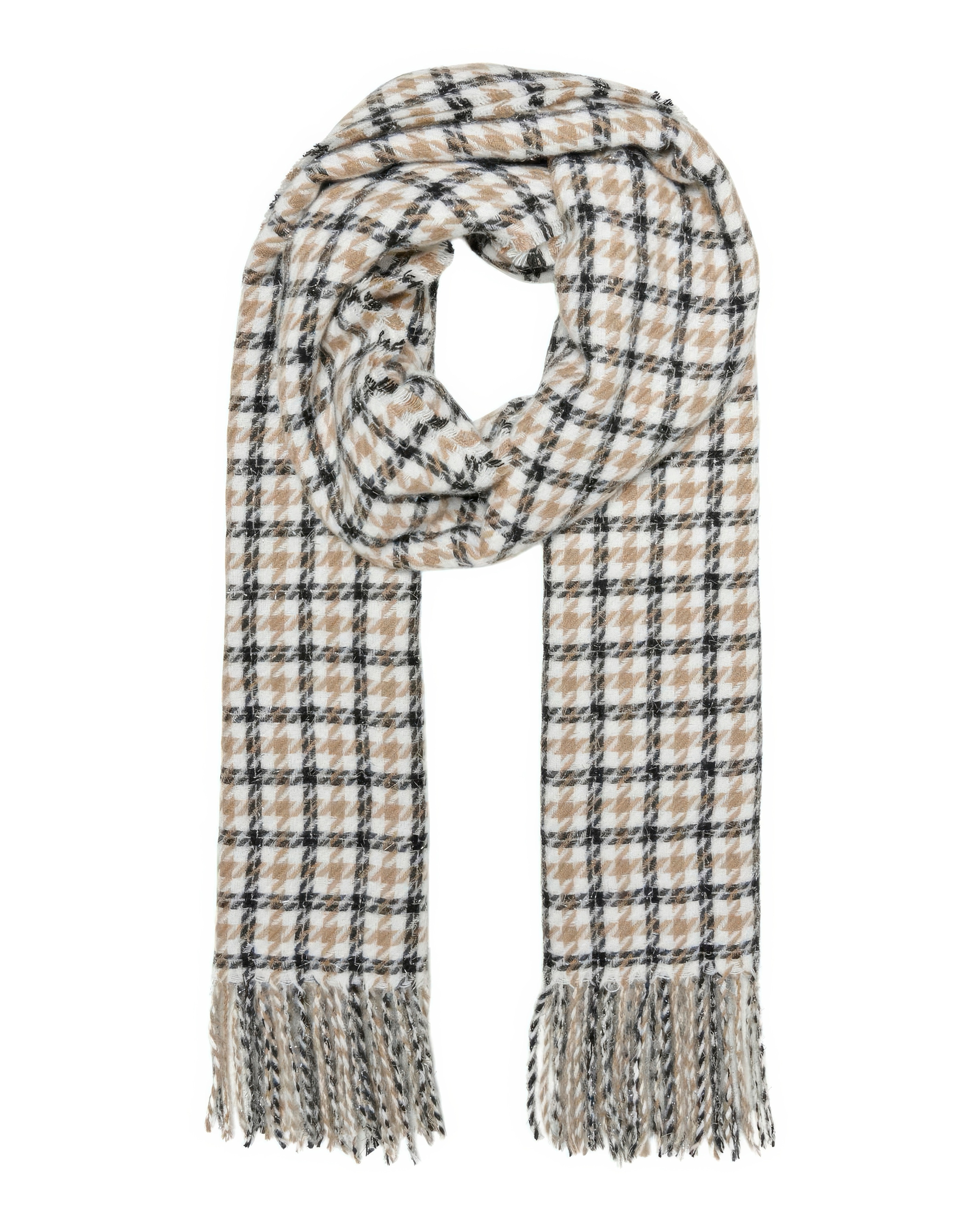 Only Check Lurex Detail Scarf