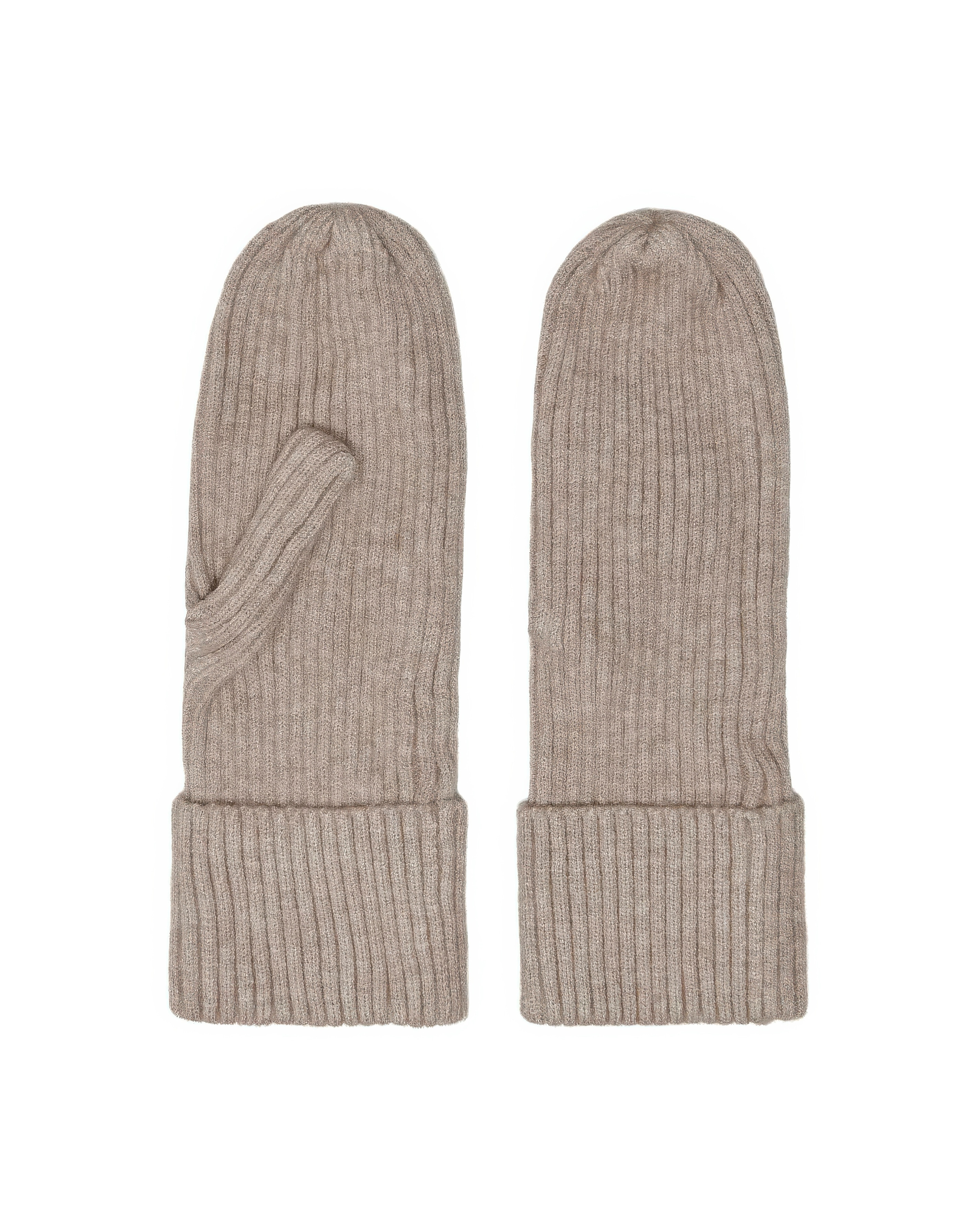 Only Ribbed Knit Mocha Mittens