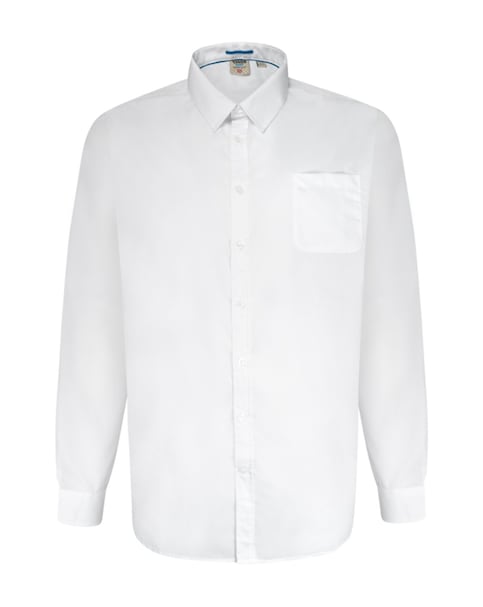 D555 Aiden Long Sleeve Easy Iron White Shirt