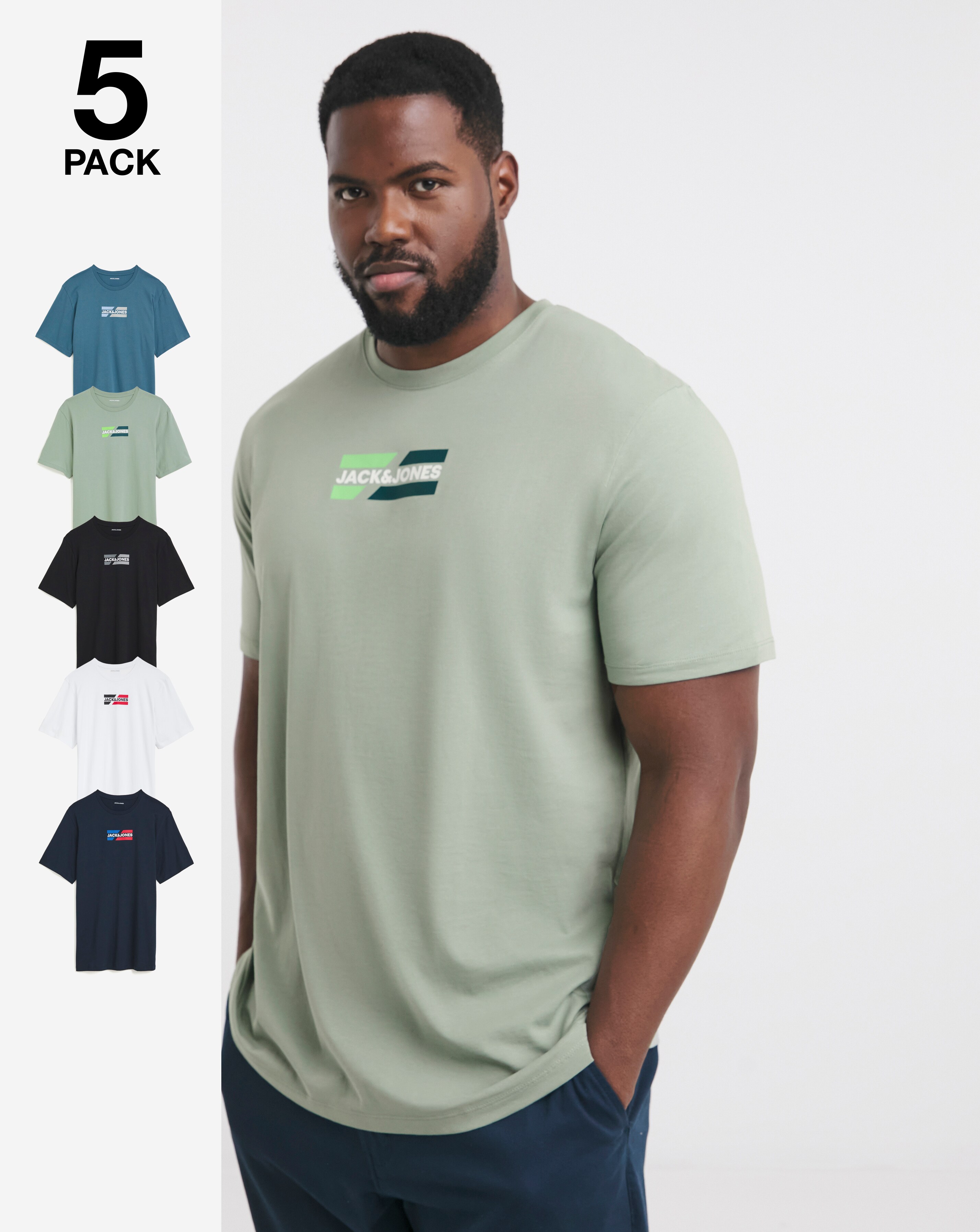 Jack & Jones Corp Logo T-Shirt 5 Pack