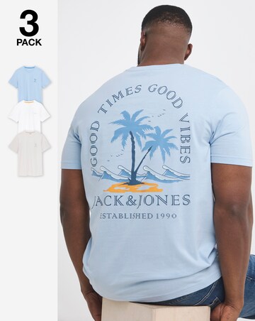 Jack & Jones Summer Vibes T-Shirt 3 Pack - Multi