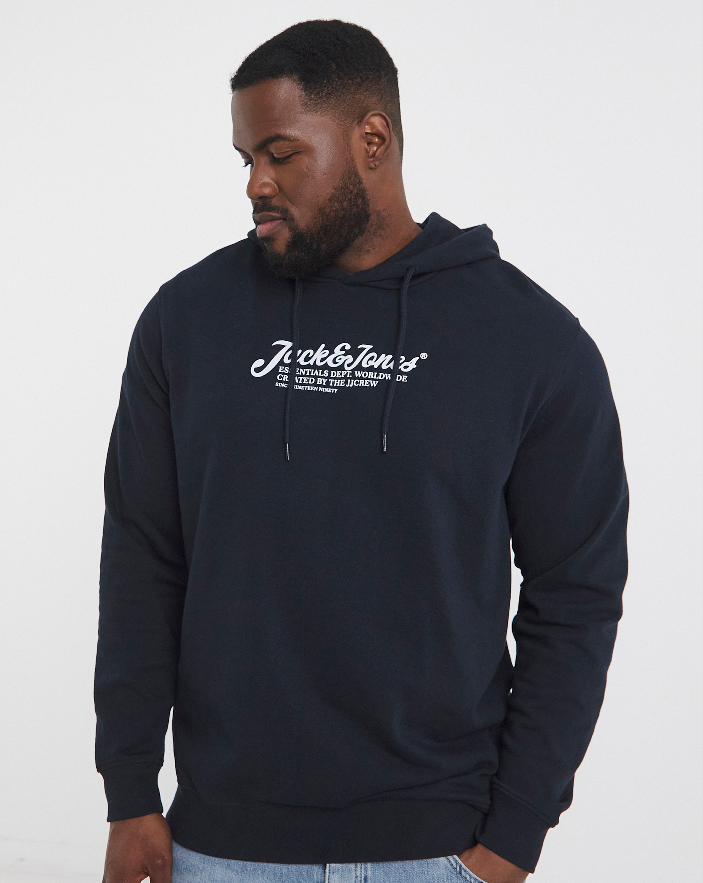 Jack & Jones Beau Logo Hoodie - Navy