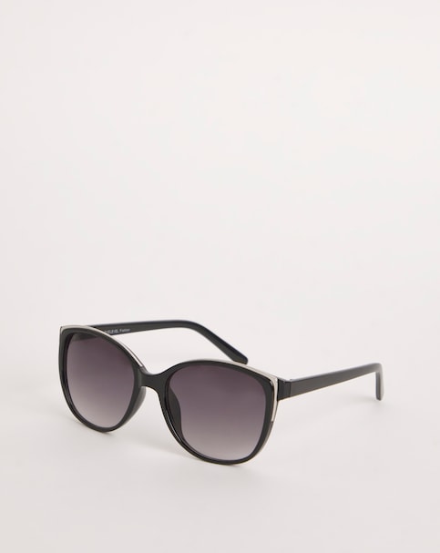 Sarah Black Wide Frame Sunglasses