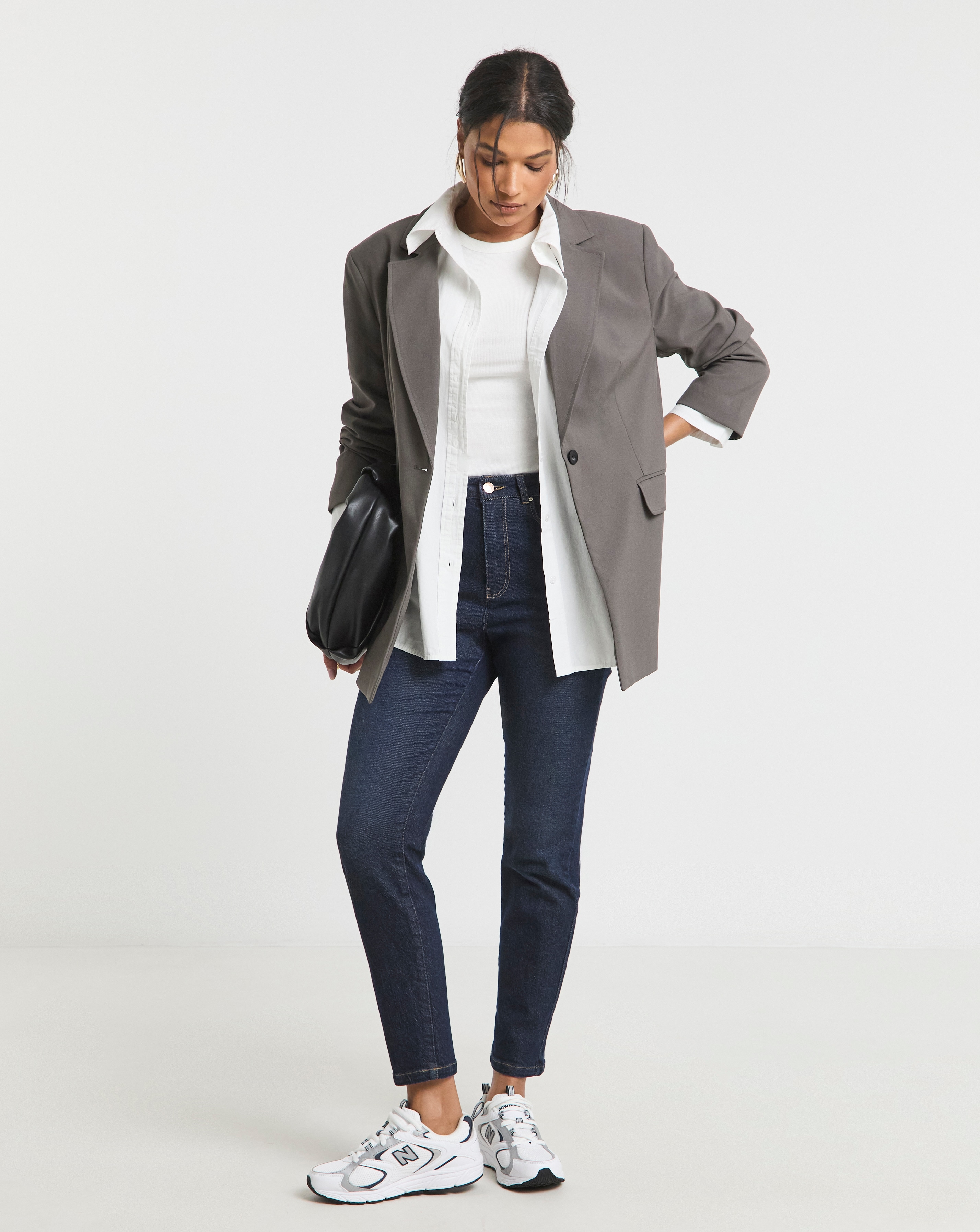 Simply Be Grey Single Breasted Blazer