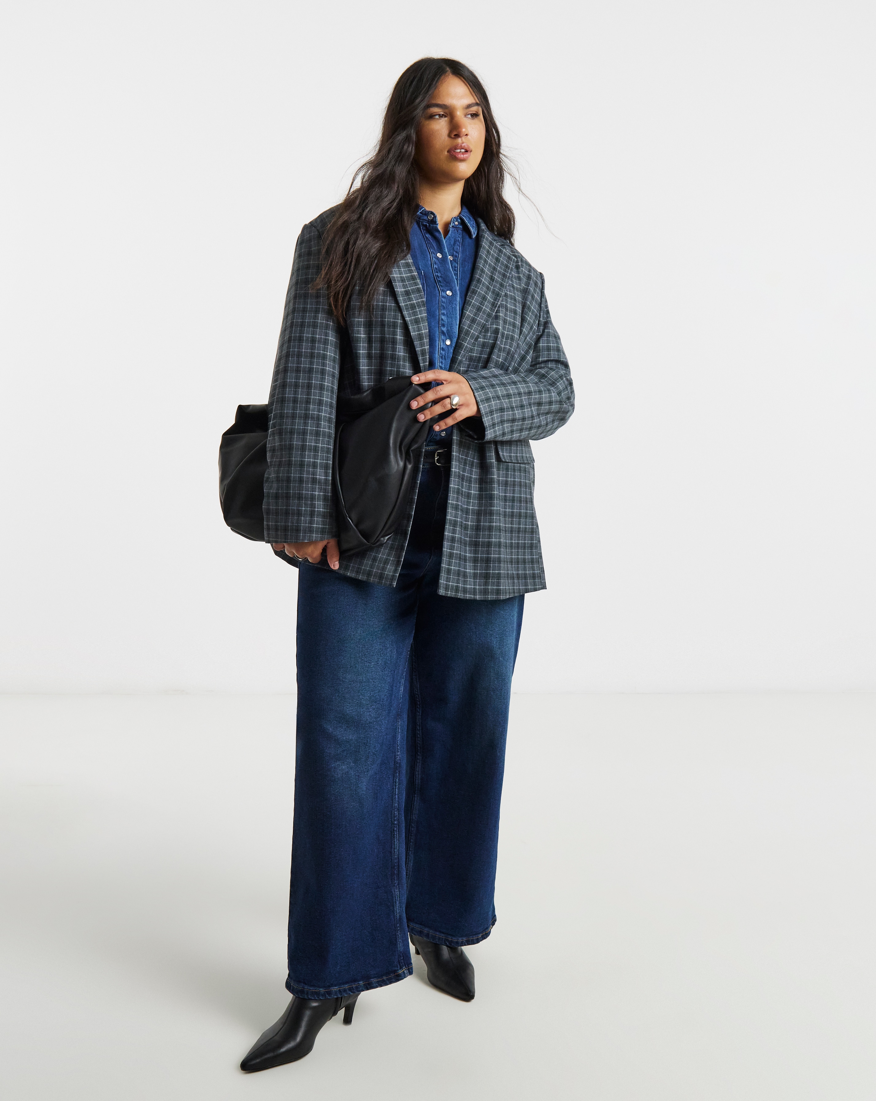Simply Be Oversized Check Blazer