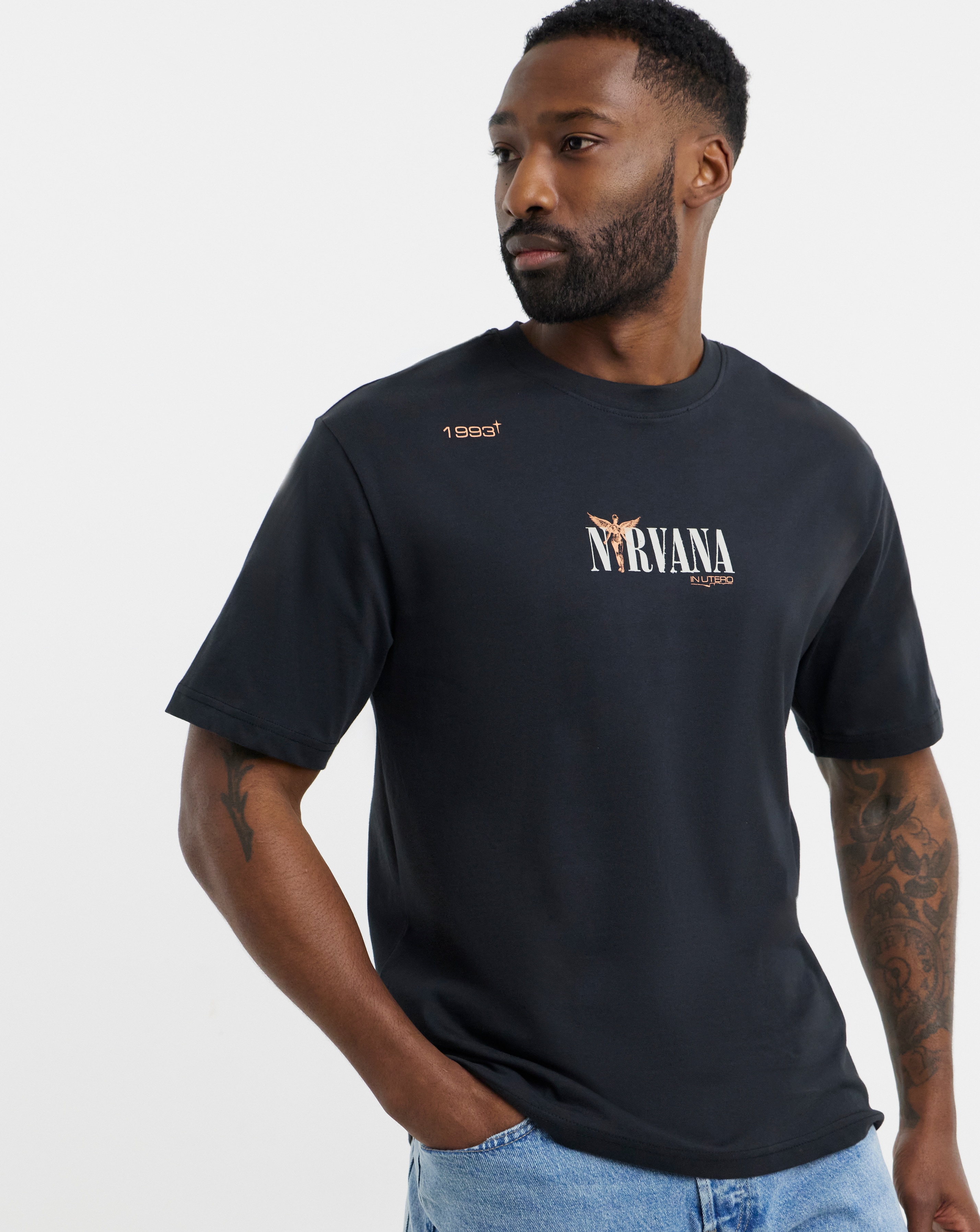 New In - Only & Sons Nirvana Back Graphic T-Shirt