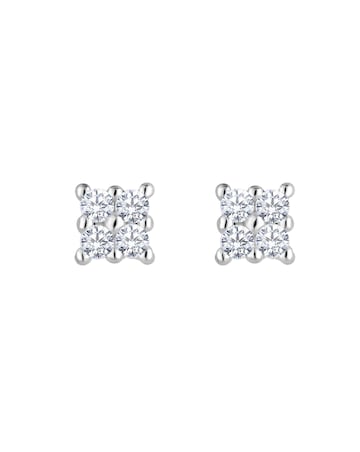Inicio Silver Plated Recycled Cubic Zirconia Stone Mini Earrings - Gift Pouch