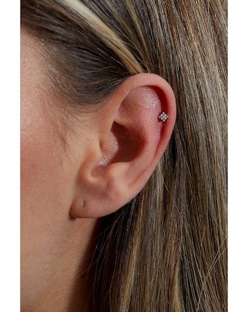 Inicio Silver Plated Recycled Cubic Zirconia Stone Mini Earrings - Gift Pouch