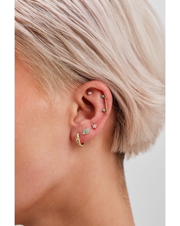 Inicio Silver Plated Recycled Cubic Zirconia Stone Mini Earrings - Gift Pouch