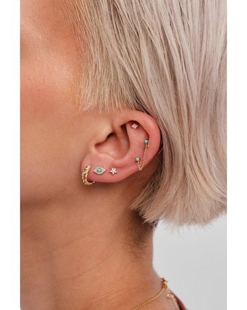 Inicio Silver Plated Recycled Cubic Zirconia Stone Mini Earrings - Gift Pouch