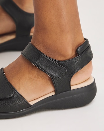 Cushion Walk Black Touch and Close Sandal Extra Wide Fit (EEE)