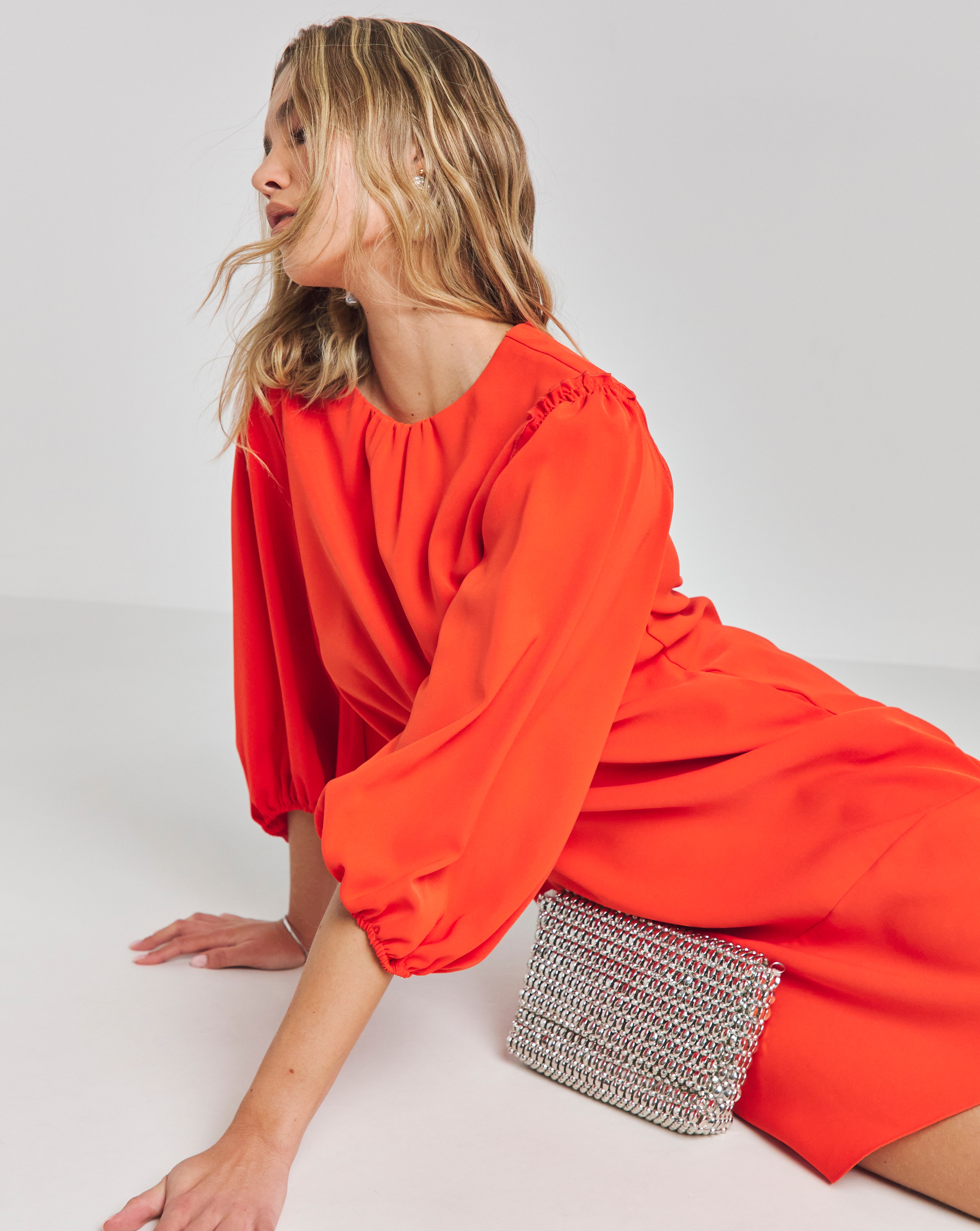 Joanna Hope Balloon Sleeve Shift Dress