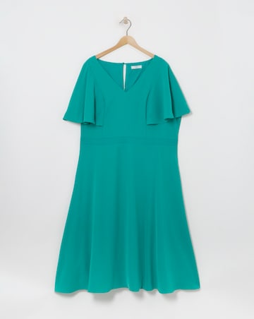 Joanna Hope Green Angel Sleeve Midi Dress