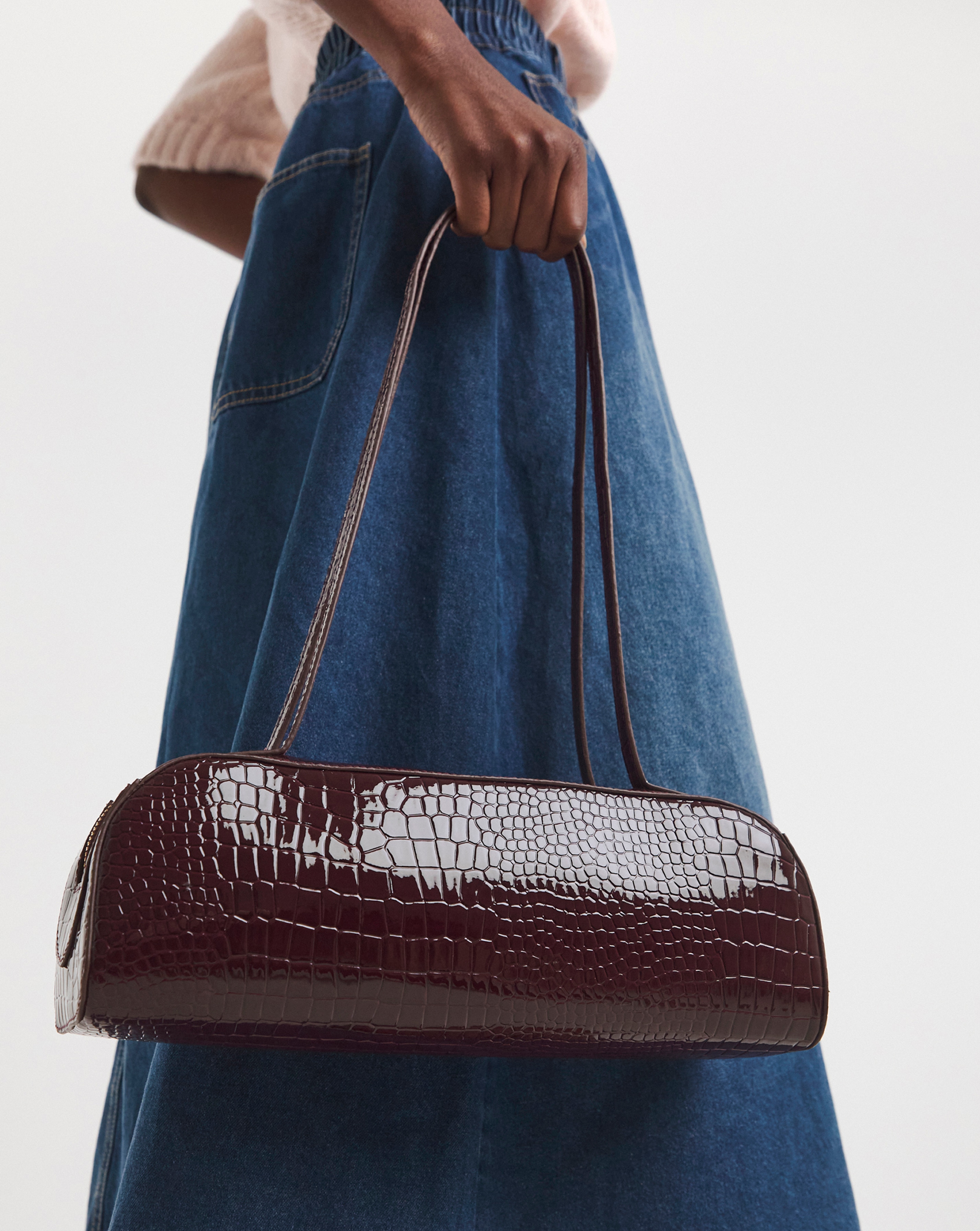 Elongated Baguette Shoulder Bag